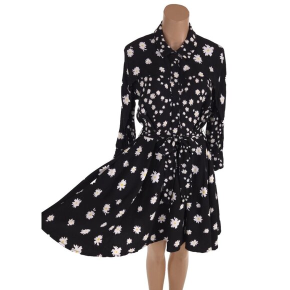 Maje Rafi Daisy Print Shirt Dress Size 1 S Womens Black Floral $445 - Picture 5 of 16